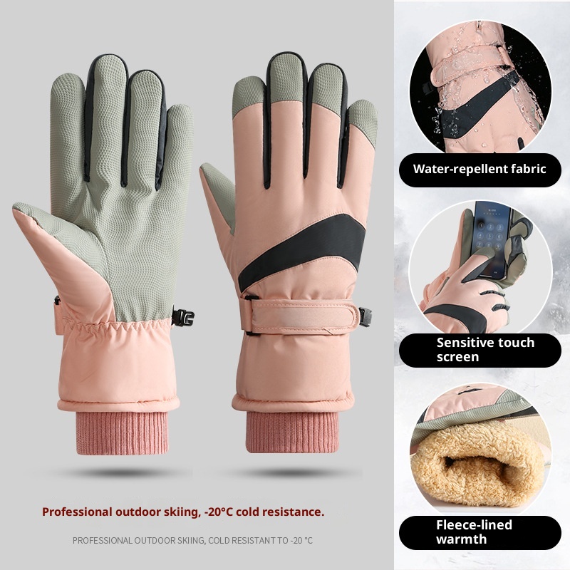 Guanti da sci ActiveGo per uomo e donna, per coppie, invernali, in caldo cotone, spessi, per bici elettrica, antivento, impermeabili, per esterni_voghion.com