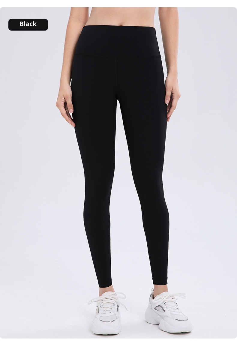 001 Wunder Train Drawstring Nine-point Naked Feel Breathable Double-sided Brushed Long Tummy Control Hip Lift Yoga Pants_voghion.com