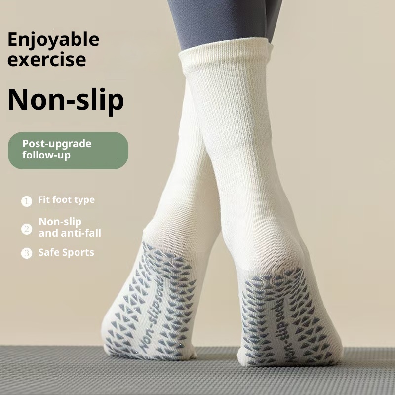 Chaussettes de yoga et de sport antidérapantes à cinq orteils, mi-mollet, pour le Pilates au sol, automne-hiver, avec séparation des orteils, style Zhuji, à clipser._voghion.com