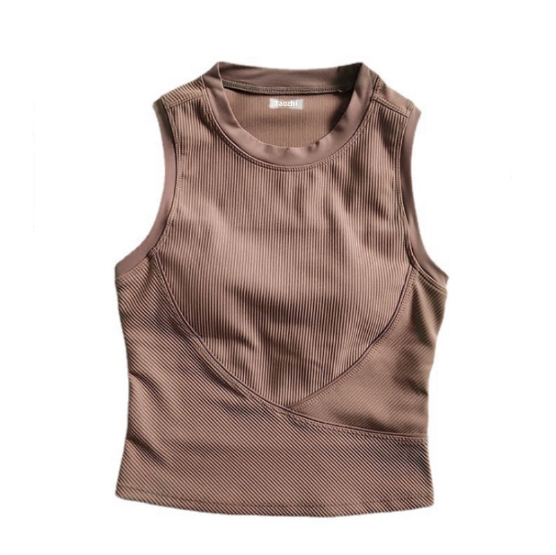 001 Camisole With Chest Pads Concealing Side Breast, Sports Vest For Women, Yoga Bra, Running Fitness Shirt, Sleeveless,_voghion.com