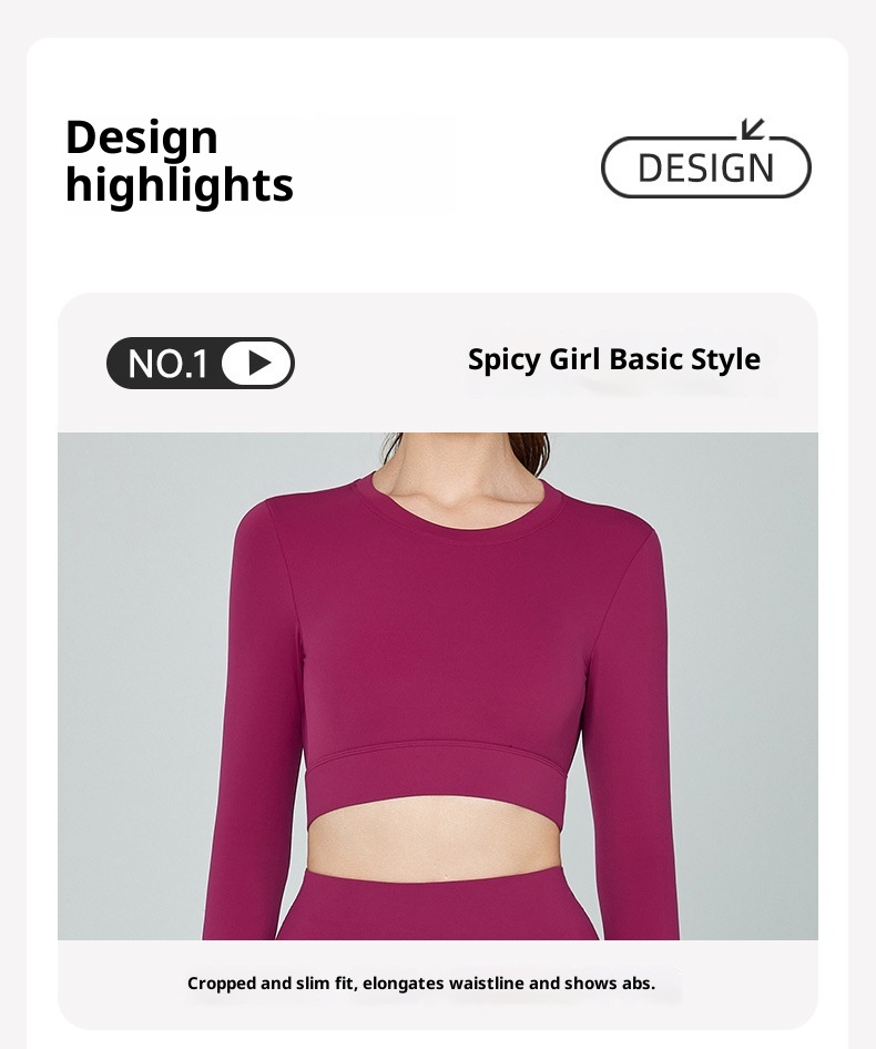 001 Cross-Border Sexy Back Yoga Shirt Long Sleeve With Chest Pad Slim Fit Short Sports Top Running Training Fitness Cover-Up_voghion.com