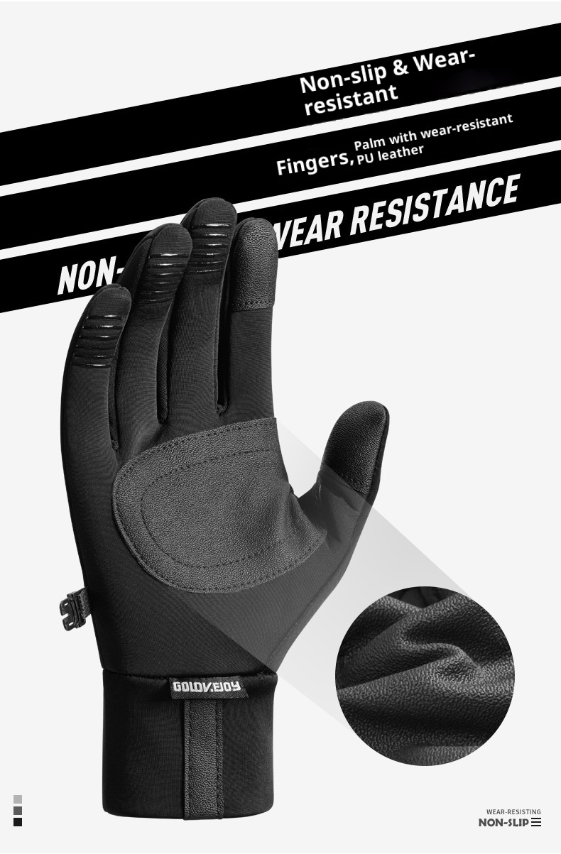 Guanti da moto elettrica antiscivolo ActiveGo Witer Warm Cycling Outdoor Sports Skiig Cold-Proof Touchscree Fleece-Lied_voghion.com