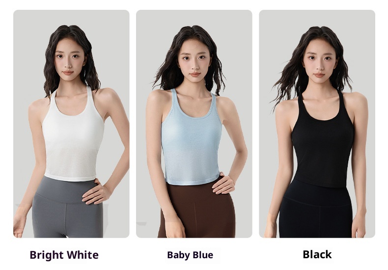 001 Yoga Suit For Women, High-End Layered Two-Piece Set, Breathable Long-Sleeve Top, Pilates Sports Vest With Chest Pads_voghion.com