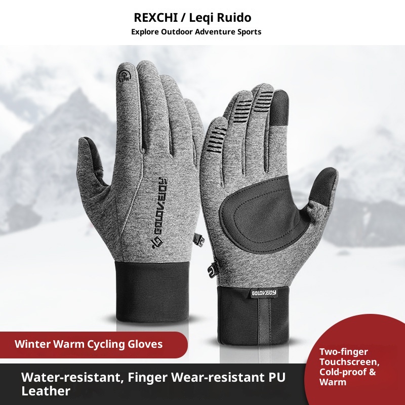 Guanti da moto elettrica antiscivolo ActiveGo Witer Warm Cycling Outdoor Sports Skiig Cold-Proof Touchscree Fleece-Lied_voghion.com