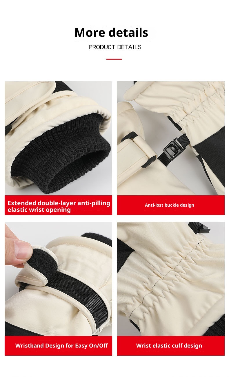 ActiveGo Ski X8 Unisex Windproof Waterproof Outdoor Cycling Motorcycle Winter Fleece Lined Thickened Warm Finger-separated Gloves_voghion.com