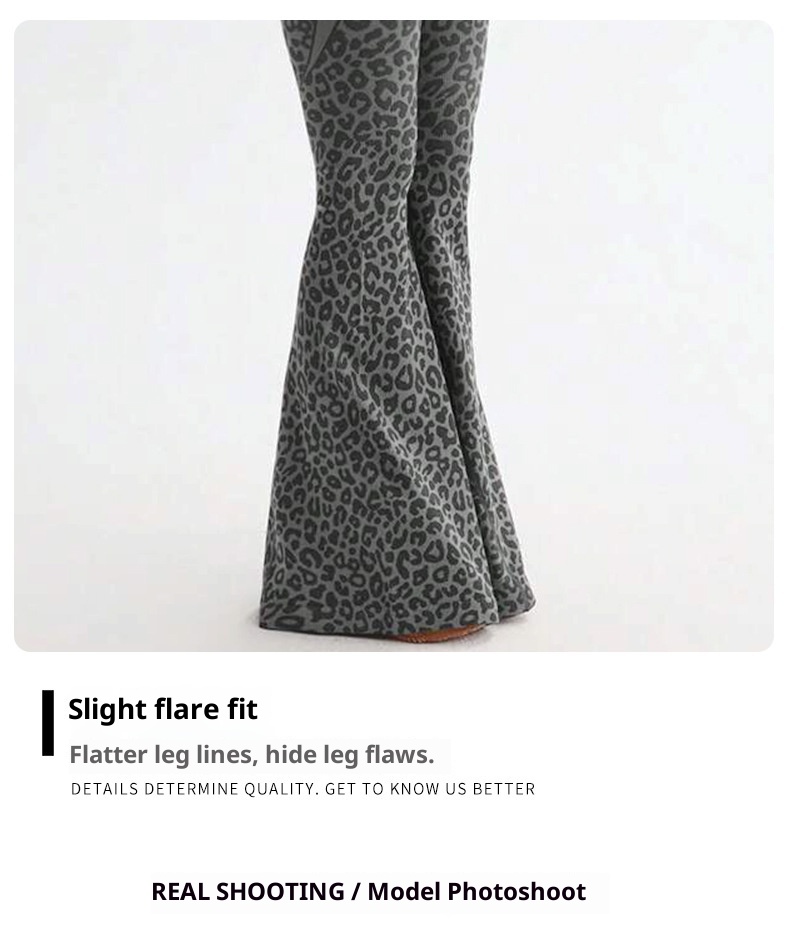 001 In magazzino e Xiyin, pantaloni da yoga casual sexy svasati con stampa leopardata, in vendita in Europa e America_voghion.com