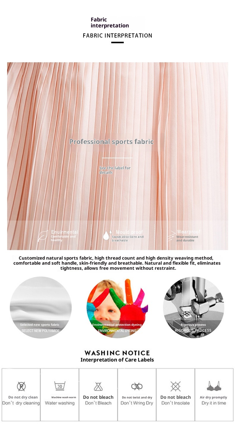 001 Gonna plissettata da donna, primavera estate, dimagrante, fitness, allenamento, corsa, pantaloni da yoga traspiranti ad asciugatura rapida con interno_voghion.com