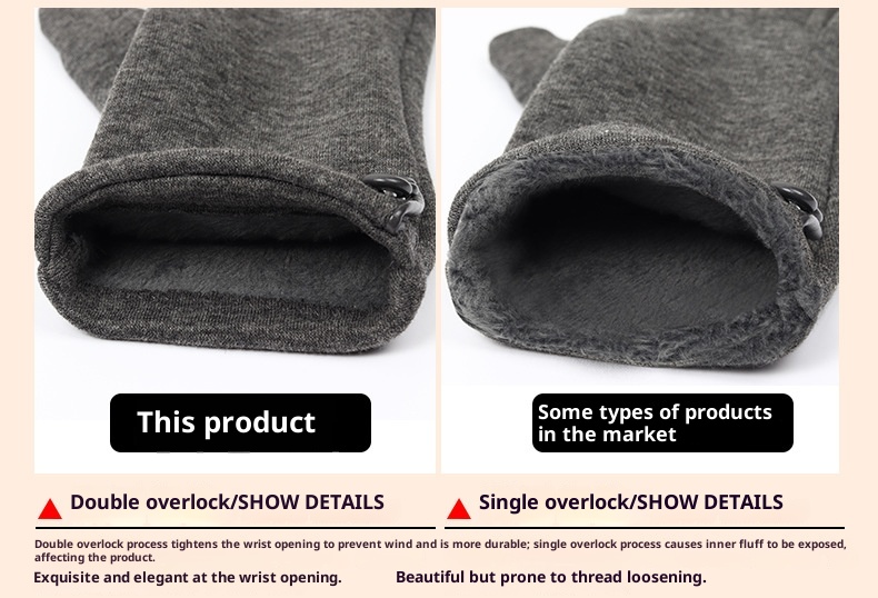 ActiveGo Winter Koreaanse versie Fleece-gevoerde warme, niet-vallende fleece dames outdoor ski- en elektrische fietshandschoenen met touchscreen_voghion.com