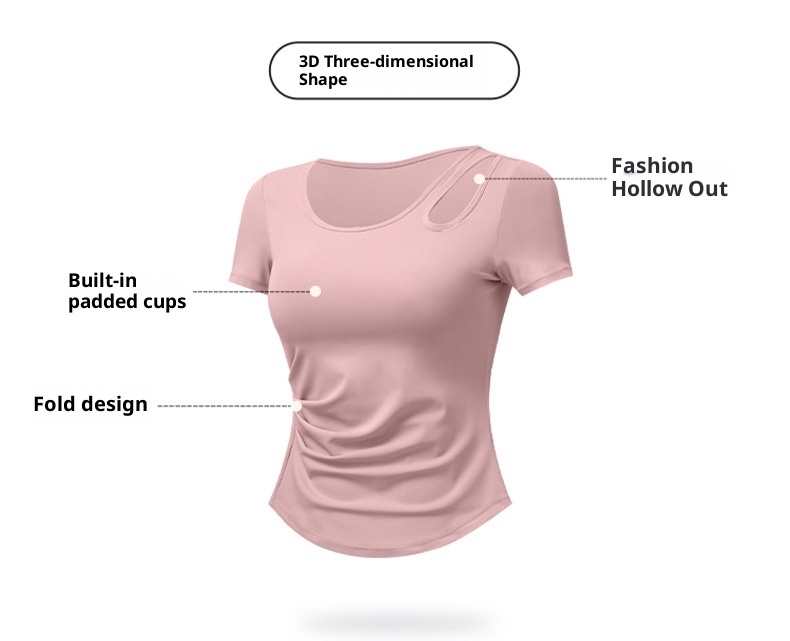 001 Training Advanced Pilates Yoga Abbigliamento fitness da donna Nuovo top sportivo a maniche corte traspirante e confortevole_voghion.com