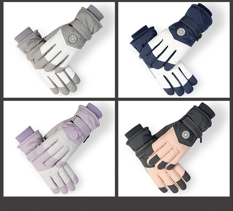 ActiveGo Ski For Men And Women, Outdoor Cycling Touchscreen, Fleece-Lined, Thickened, Warm, Winter Riding Anti-Slip Gloves_voghion.com