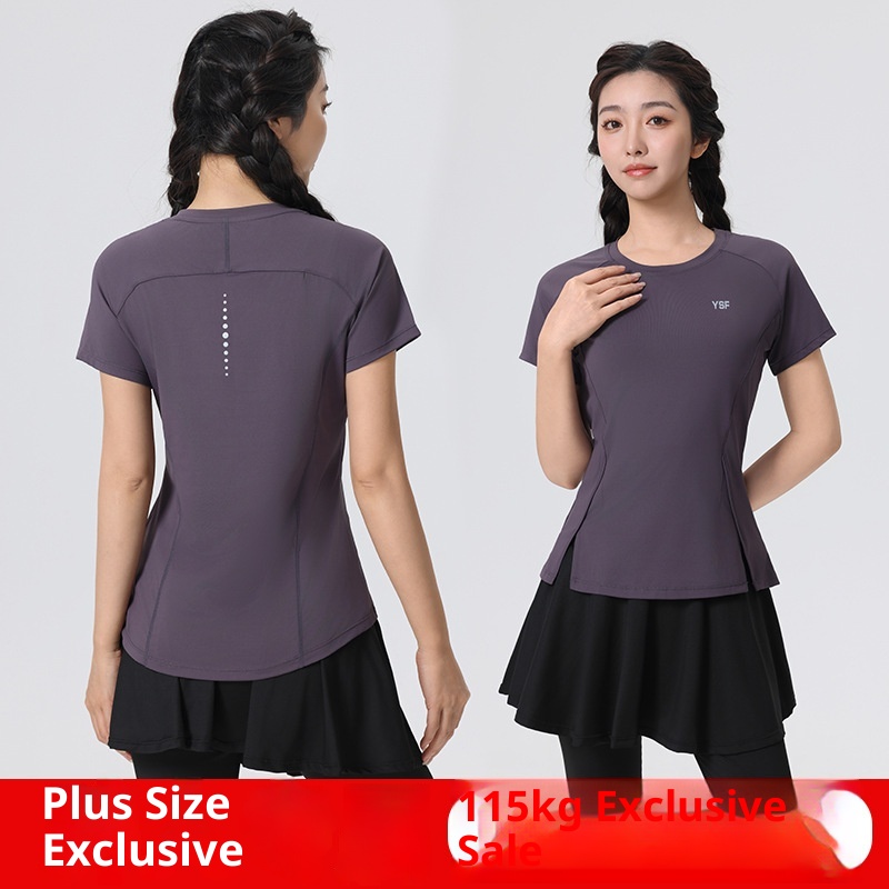 001 2025 Nuovo Yoga Pilates Training Wear Mattina Asciugatura Rapida Fitness Sport Magliette a Maniche Corte Donna_voghion.com