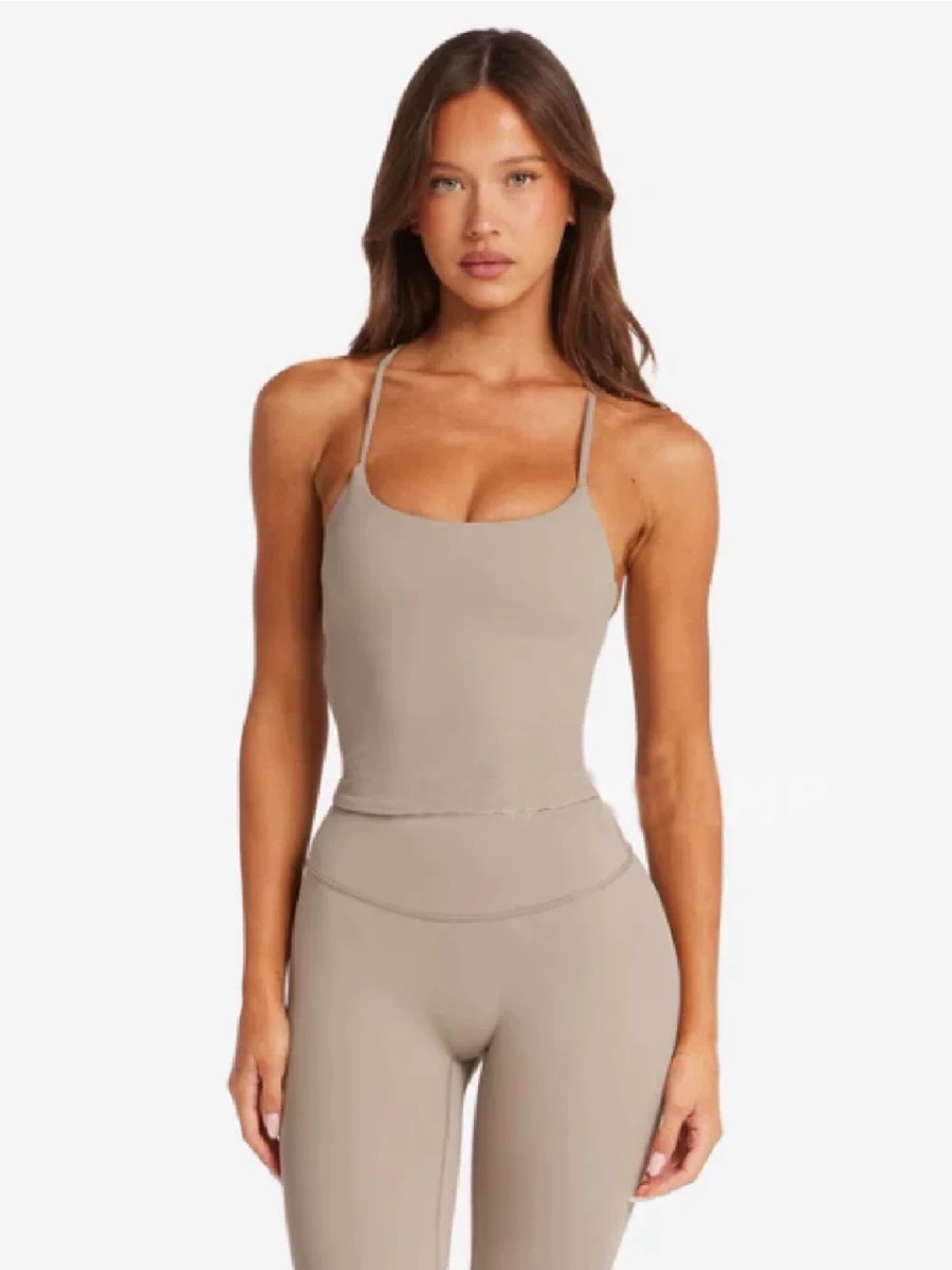 001 Foreign Trade Cross-Border Yoga Camisole For Women With Chest Pads, Fitness Vest, High Waist, Quick-Dry, Hip-Lifting,_voghion.com