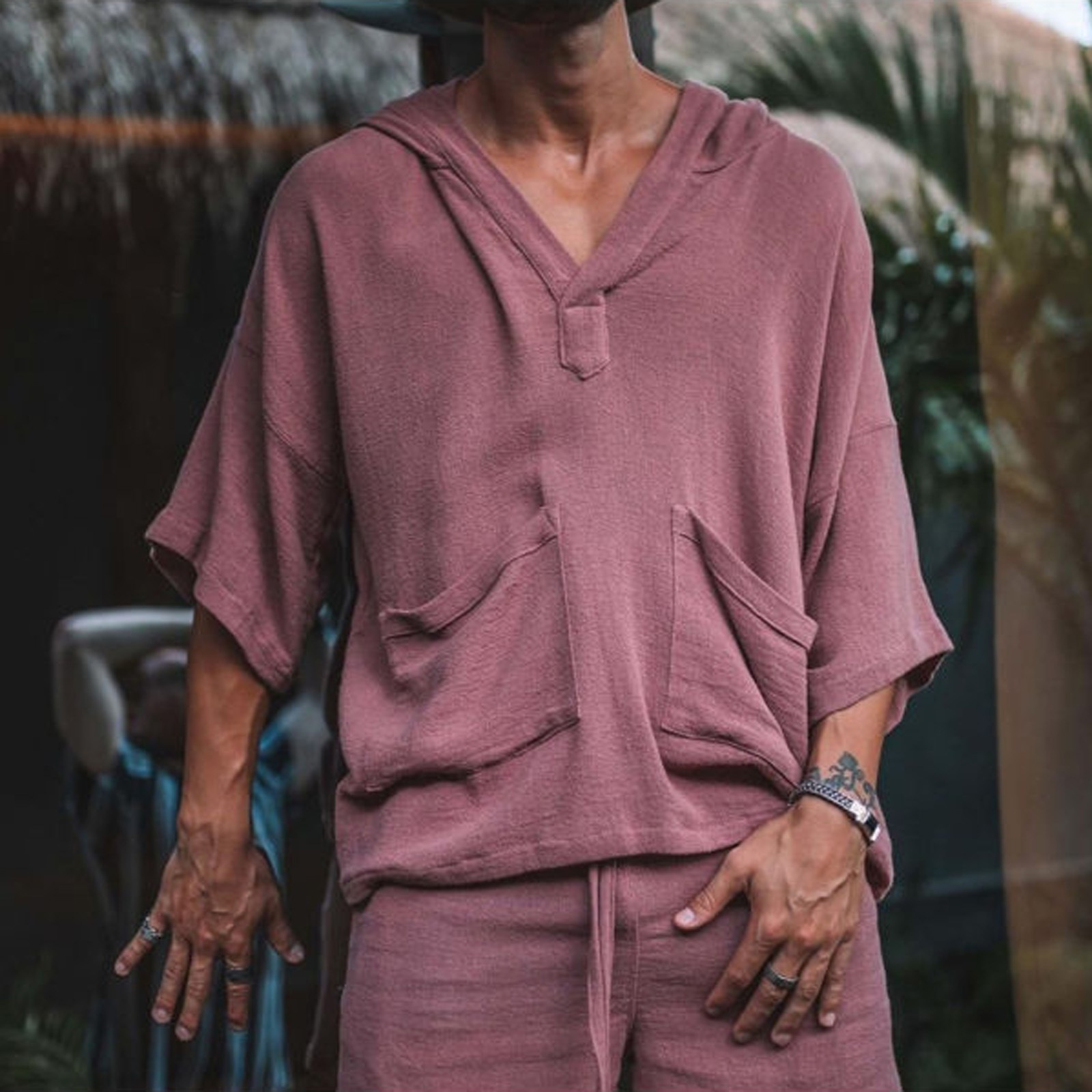 ActiveGo ActiveGo 2022 European And American Style New Cotton Linen Loose Casual Suit Vacation Men's Hot-Selling Sportswear_voghion.com