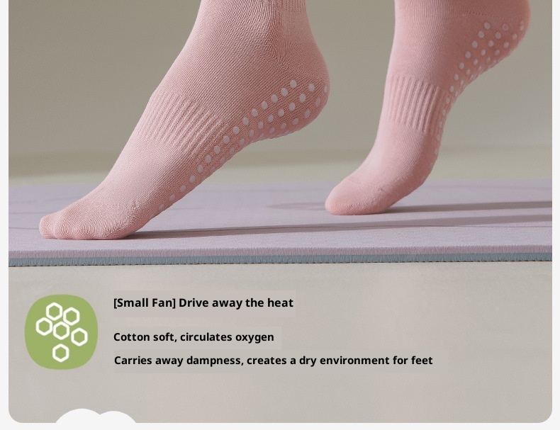 Chaussettes de sport mi-mollet en coton et silicone antidérapant, modèle 001 Yoga pour femmes, à porter avec un pantalon Shark ou une paire de chaussettes Zhuji._voghion.com