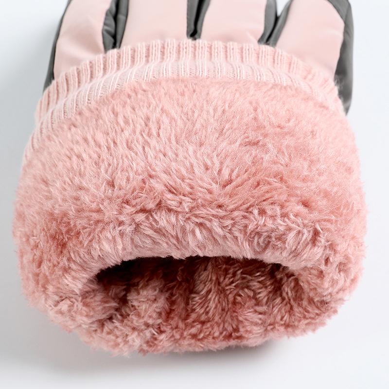 ActiveGo Women's Ski Winter New Fleece-Lined Thickened Reflective Outdoor Sports Riding Warm Windproof Cold-Proof Gloves_voghion.com