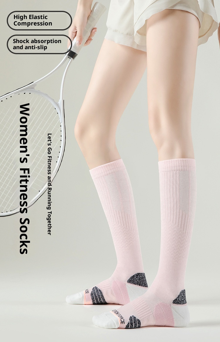 001 Calzini lunghi da donna alla moda, alla moda, a compressione per polpacci, professionali, per il fitness, dimagranti, modellanti, per la corsa, per lo yoga al coperto_voghion.com