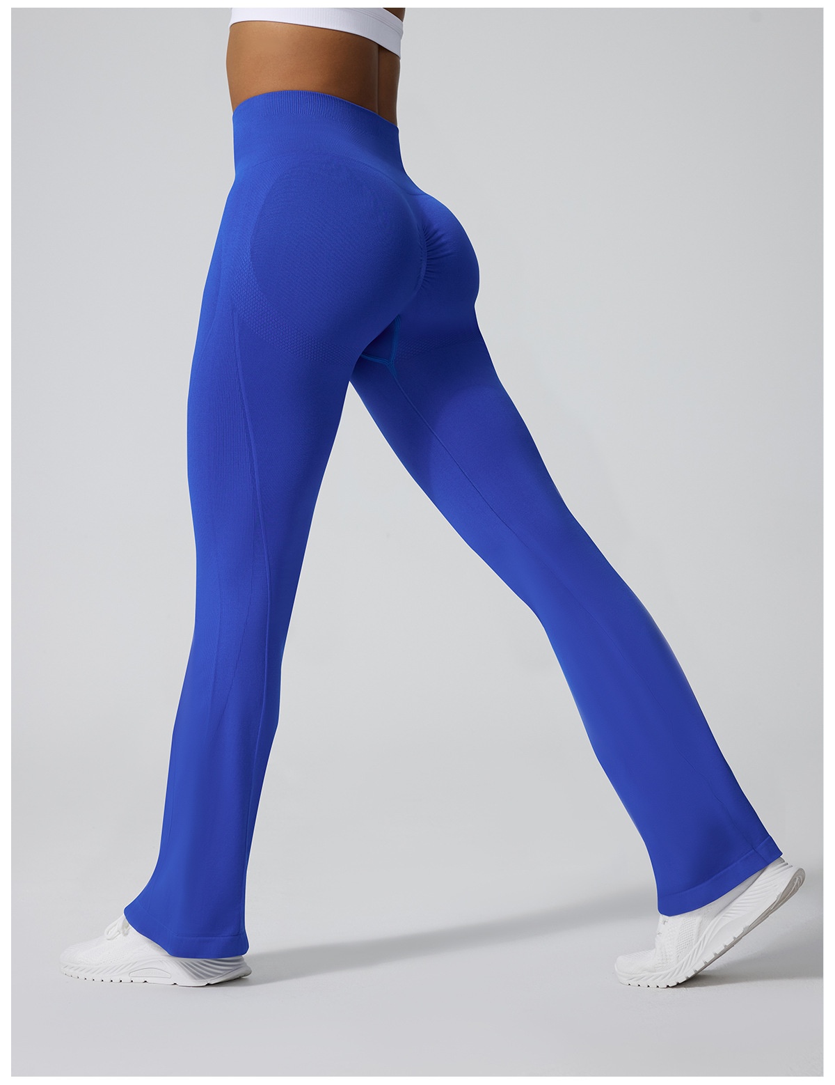 001 En stock Nouveau pantalon de sport évasé pour femme, effet push-up, coupe slim, jambes droites, jambes larges, idéal pour le fitness et le yoga_voghion.com