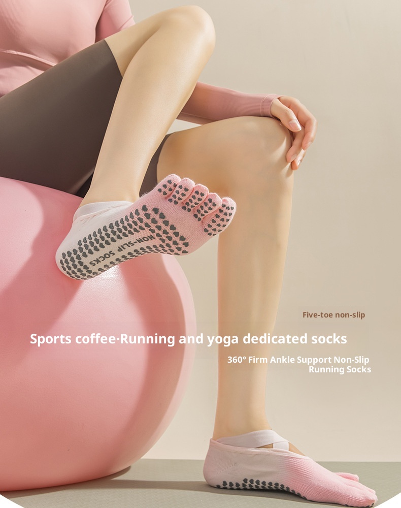 001 Tie-Dye Professional Five-Finger Gradient Yoga Pilates Non-Slip Women's Socks_voghion.com