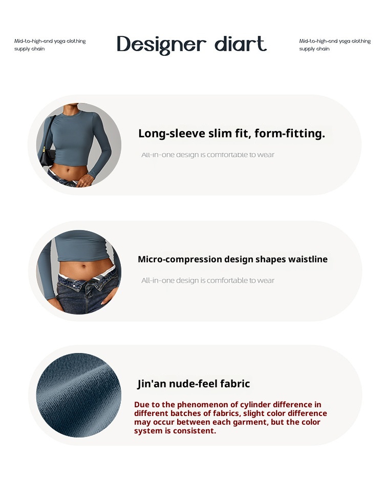 T-shirt moulant femme 001, séchage rapide, manches longues, idéal pour le yoga, le pilates, la course à pied et le fitness (réf. 8743)_voghion.com