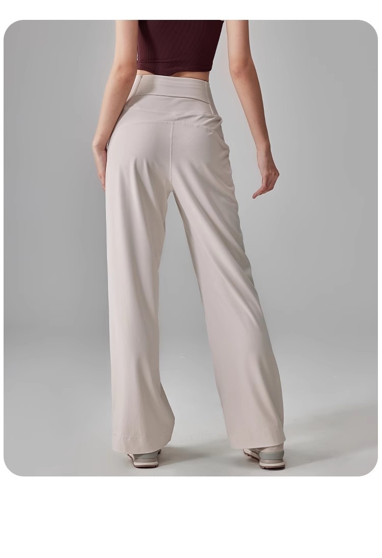 001 Loose Breathable Straight-Leg Draped Spor For Women High Waist Slimming Pilates Running Training Yoga Fitness Long_voghion.com