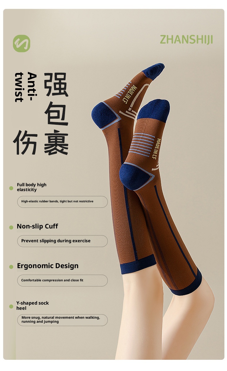 001 001 Per donne Sport Fitness professionale Corsa Corda per saltare Energia muscolare Compressione metà polpaccio Yoga Calzini dimagranti per le gambe_voghion.com