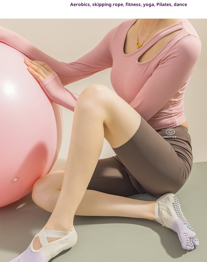 001 Tie-Dye Professional Five-Finger Gradient Yoga Pilates Non-Slip Women's Socks_voghion.com