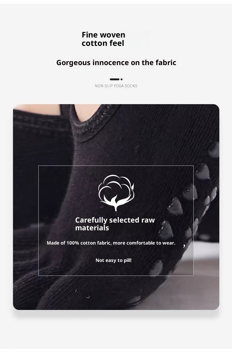 001 Großhandel Neue Zehenkreuzsocken für Damen, rutschfest, Sport, Yoga, einfarbig, offene Rückseite, Fünf-Zehen-Socken_voghion.com