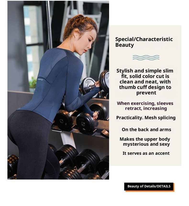 Camiseta deportiva larga de manga corta para entrenamiento, transpirable y de secado rápido 001 Yoga, corte ajustado, ideal para hacer ejercicio o correr._voghion.com