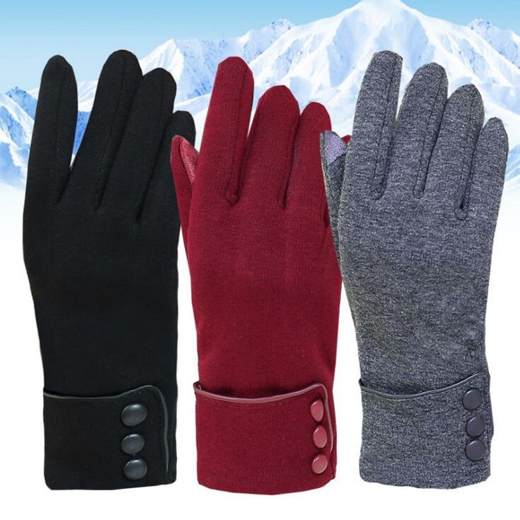 ActiveGo Winter Koreaanse versie Fleece-gevoerde warme, niet-vallende fleece dames outdoor ski- en elektrische fietshandschoenen met touchscreen_voghion.com