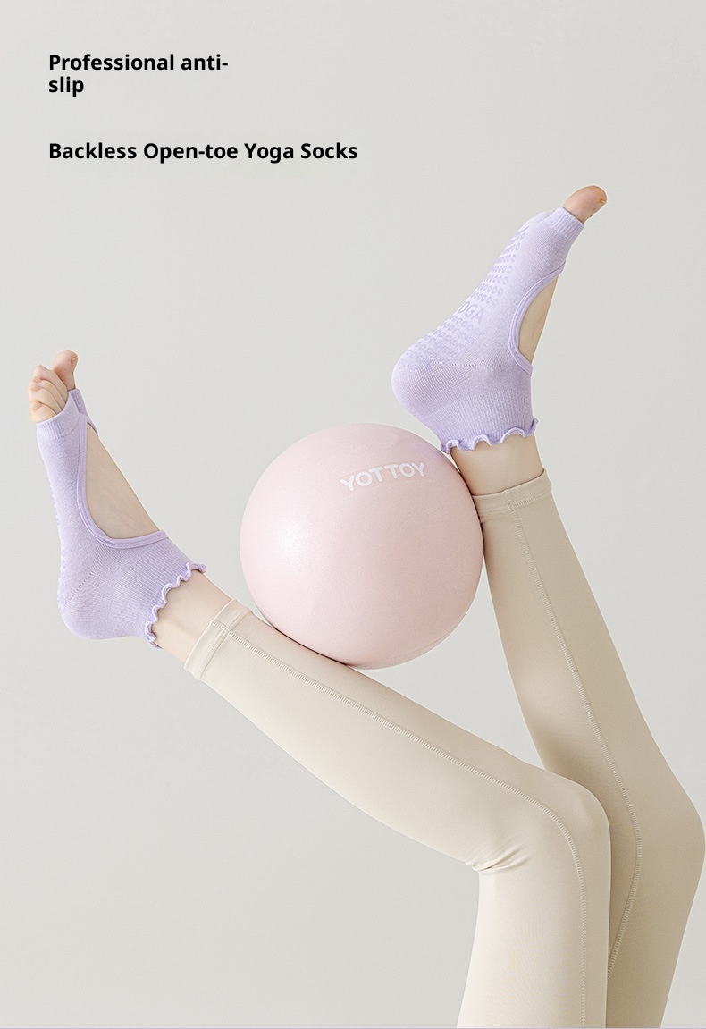 001 Calzini sportivi in pizzo con punta aperta, traspiranti, antiscivolo, per Pilates, Yoga, Fitness e Danza, in cotone, assorbenti e traspiranti_voghion.com