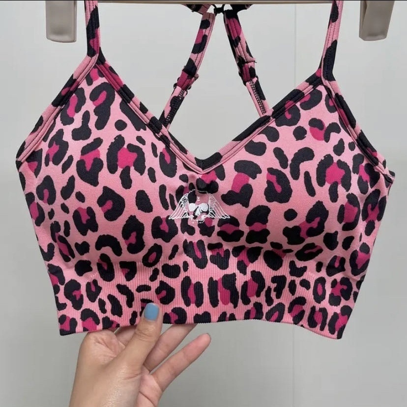 001 Sportshorts mit Leopardenmuster, neue Damen-Sommer-Sporthose, schweißabsorbierend, Dreiviertel-Länge, Lauf-, Trainings- und Yogahose, Pfirsichfarben, hoch_voghion.com