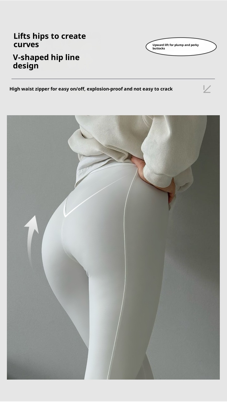 001 Pantaloni fitness con cerniera a vita alta transfrontalieri per donna, pantaloni da yoga ad asciugatura rapida, snellenti e per il sollevamento dei glutei, per sport all'aria aperta_voghion.com