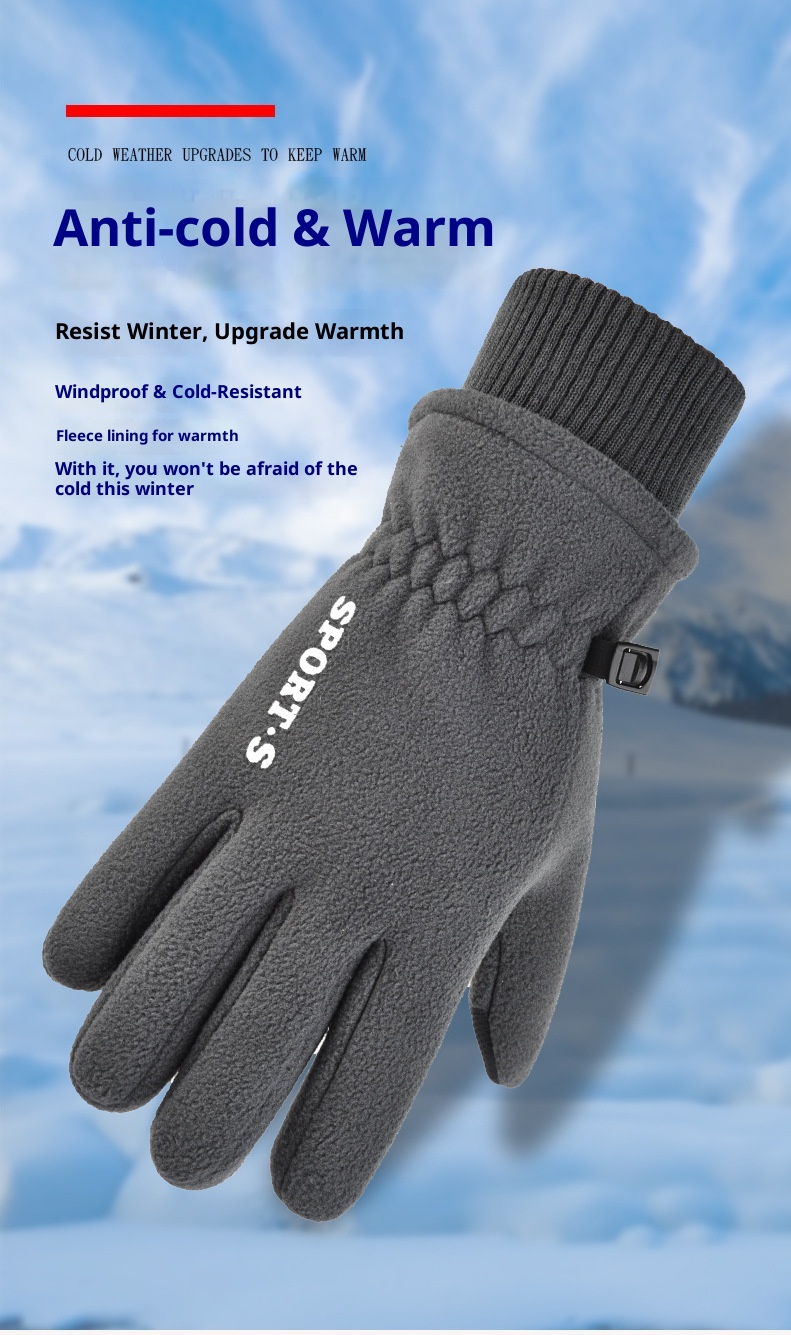 ActiveGo Men's Winter Gloves Fleece Lined Warm Cold-Resistant Touchscreen Thickened Outdoor Student Ccling Sports Skiing_voghion.com
