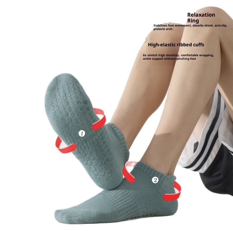 001 90% Yoga Herren Professionelle Anti-Rutsch Pilates Nahtlose Fitness Laufsocken aus reiner Baumwolle_voghion.com