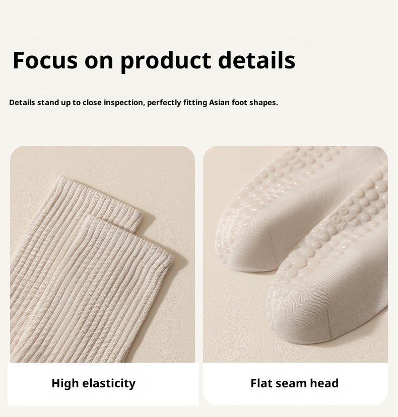 Chaussettes de sport mi-mollet antidérapantes pour femmes, idéales pour le yoga, le fitness et le Pilates. À porter avec un pantalon Shark._voghion.com