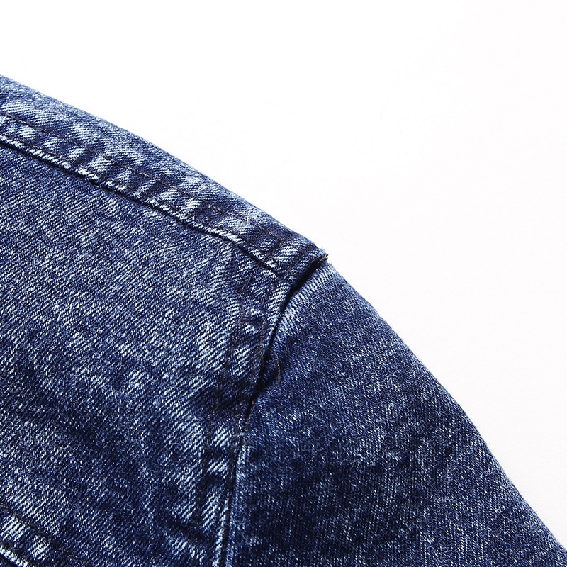 ActiveGo 2022 Primavera Otoño Nueva Chaqueta para Hombre Moda Estilo Europeo y Americano Casual Elástico Lavado Denim Top_voghion.com