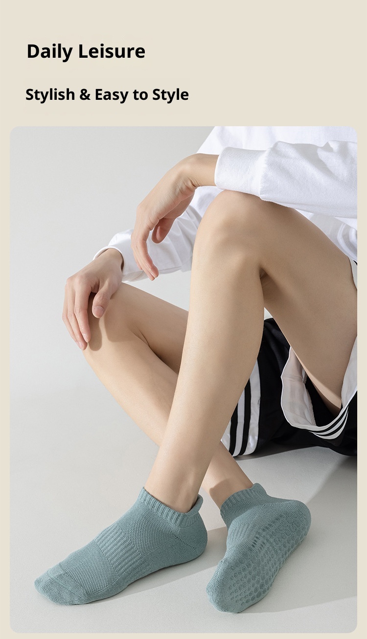 001 90% Yoga Herren Professionelle Anti-Rutsch Pilates Nahtlose Fitness Laufsocken aus reiner Baumwolle_voghion.com