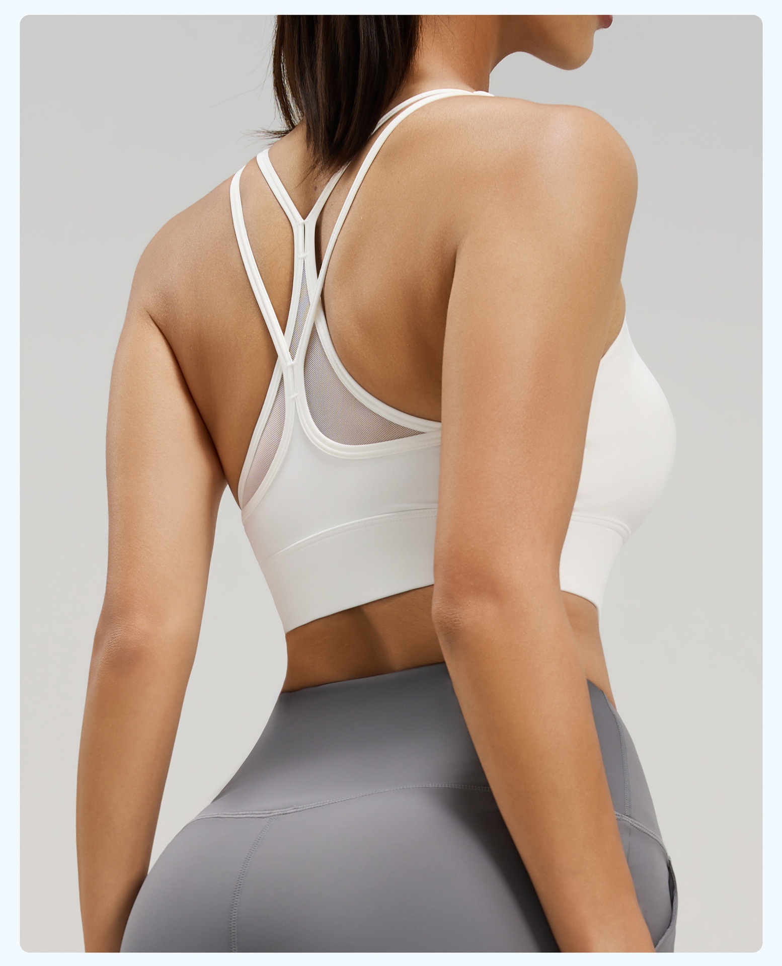 001 Juyitang Mesh Cross Sports Bra Beautiful Back Top High-Strength Shockproof Yoga Fitness Underwear For Women_voghion.com