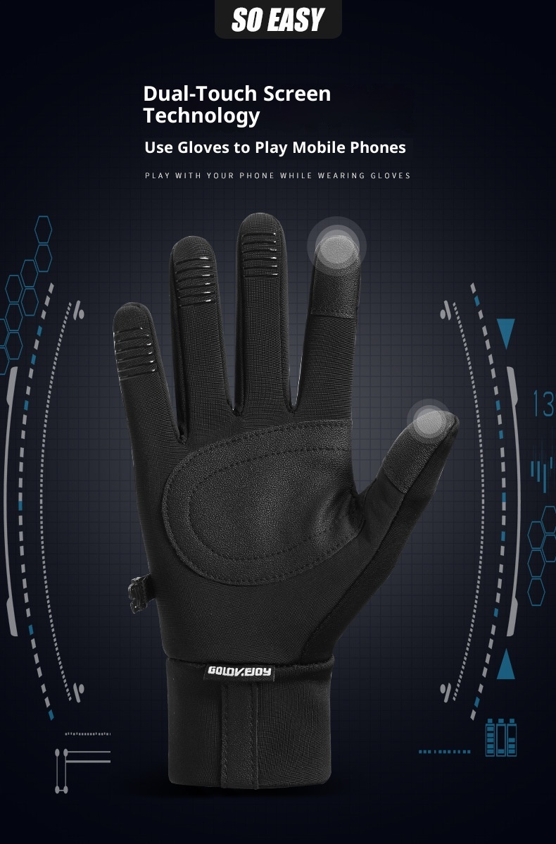 Guanti da moto elettrica antiscivolo ActiveGo Witer Warm Cycling Outdoor Sports Skiig Cold-Proof Touchscree Fleece-Lied_voghion.com