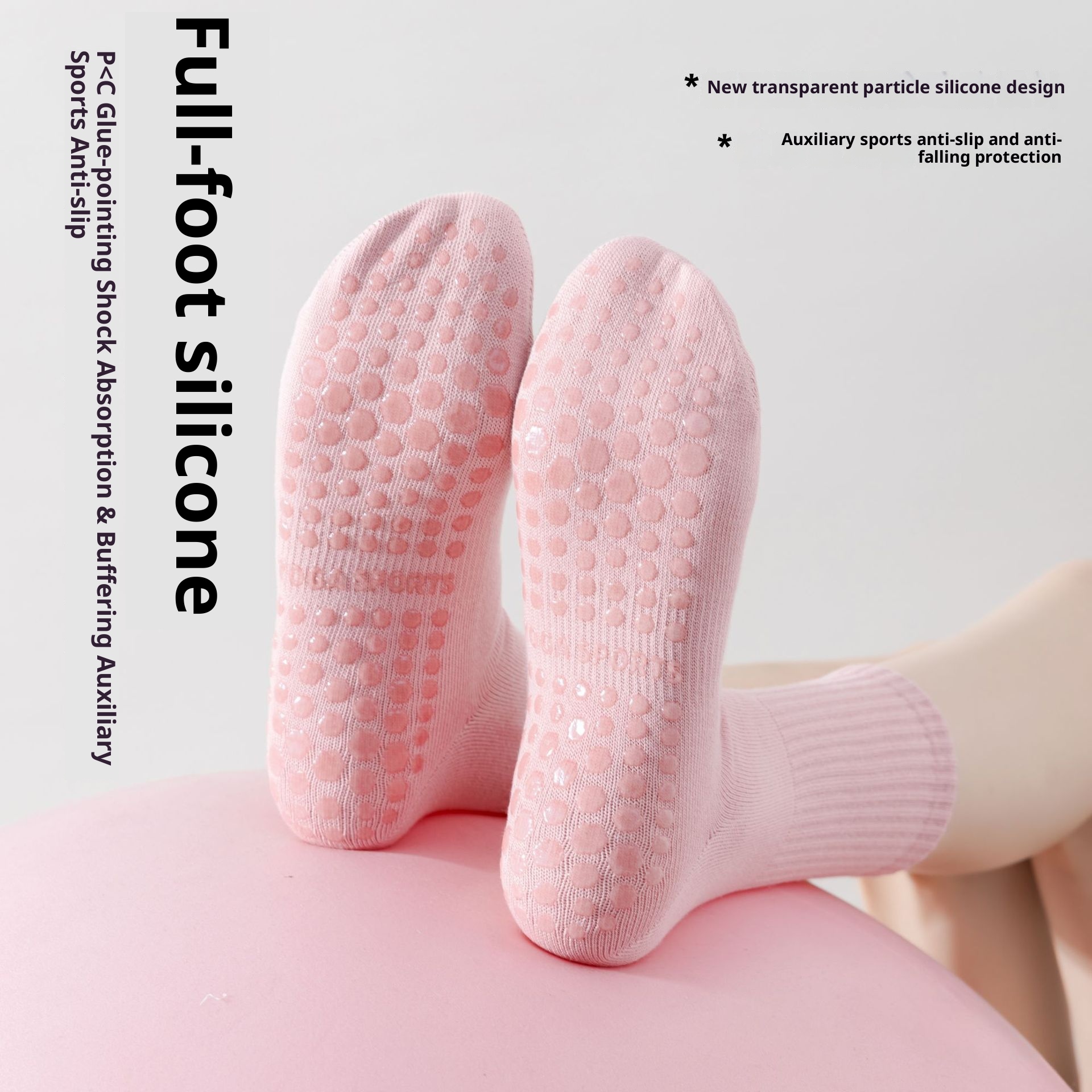 Chaussettes de yoga professionnelles pour femmes, automne et hiver, en silicone antidérapant, idéales pour le sport, le fitness, la danse et le Pilates._voghion.com
