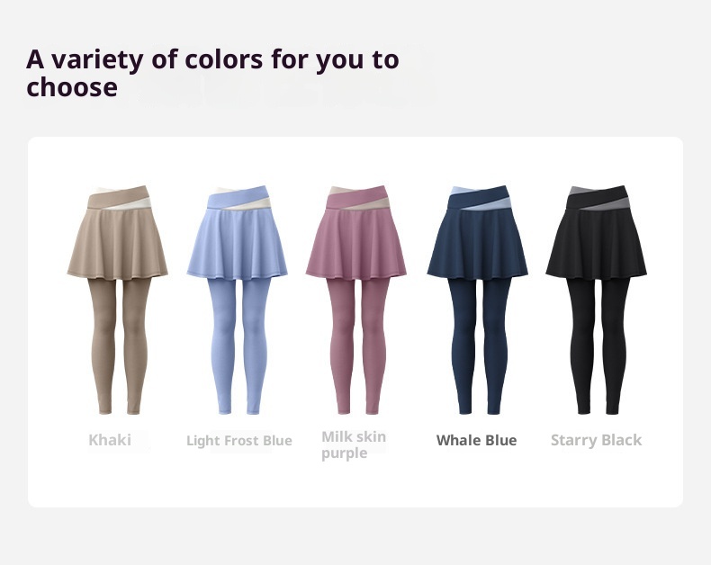 001 Seven Continents Leopard Color Block Two-Piece Skirt High Waist Tummy Control Slimming Fitness Outerwear_voghion.com