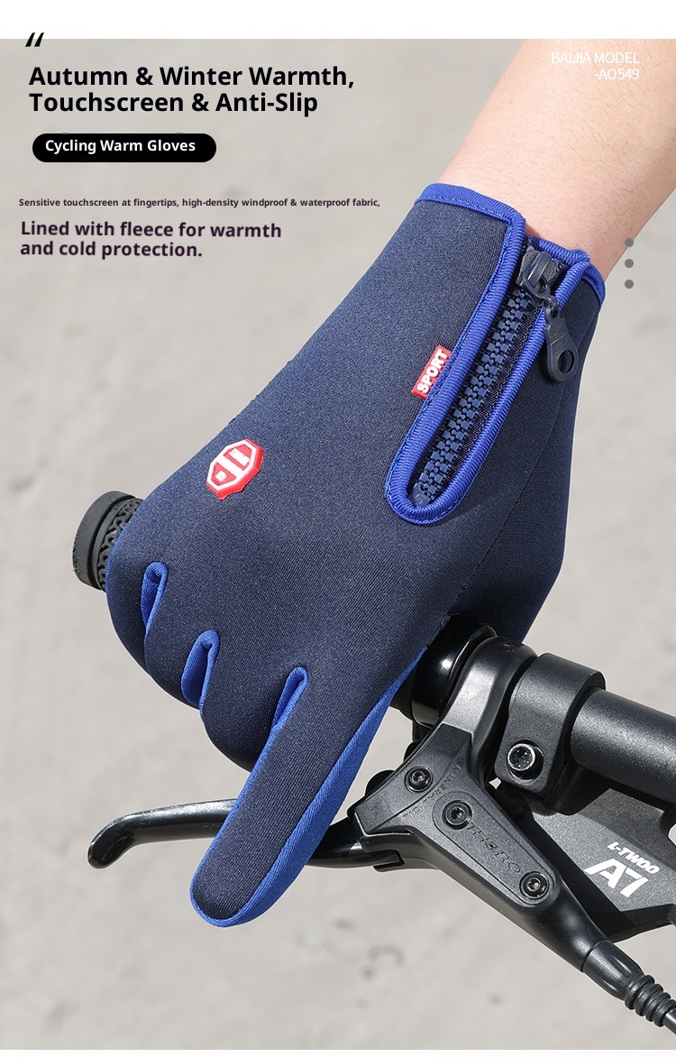 ActiveGo Outdoor Waterproof Winter Touch Screen Men And Women Windproof Riding Zipper Sports Plus Velvet Mountaineering Skiing_voghion.com