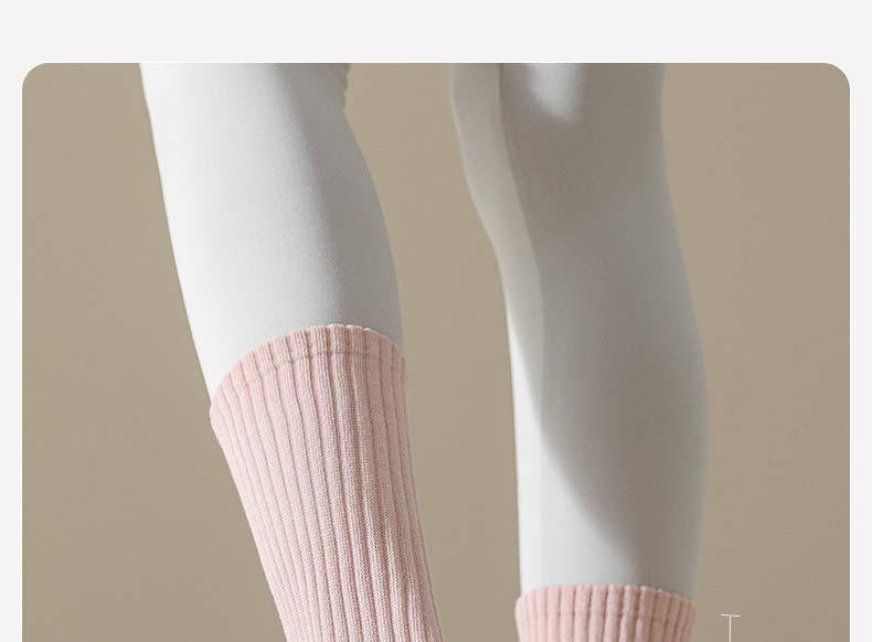 Chaussettes longues mi-mollet en coton antidérapant pour femme, idéales pour le sport, le fitness, le yoga et le pilates, automne-hiver. Pantalon requin._voghion.com