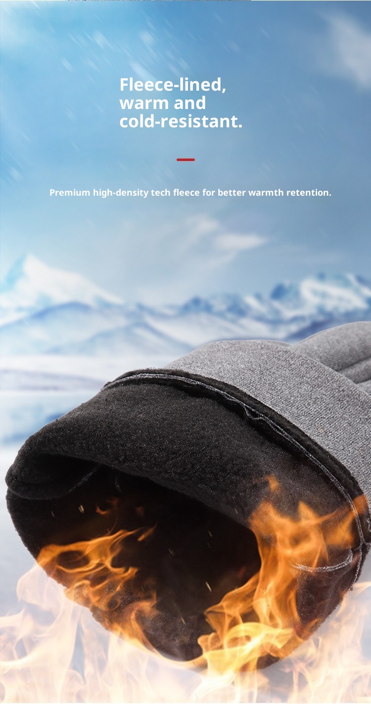 ActiveGo Outdoor Cycling Gloves Men And Women, Winter Fleece-Lined, Warm, Touchscreen, Non-Slip, For Cycling, Mountaineering,_voghion.com