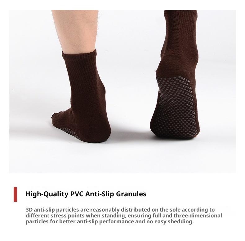 001 MEIKAN Men's Open Toe Yoga Mid-Calf Non-Slip Five-Toe Indoor Pilates Fitness Exercise Floor Socks_voghion.com