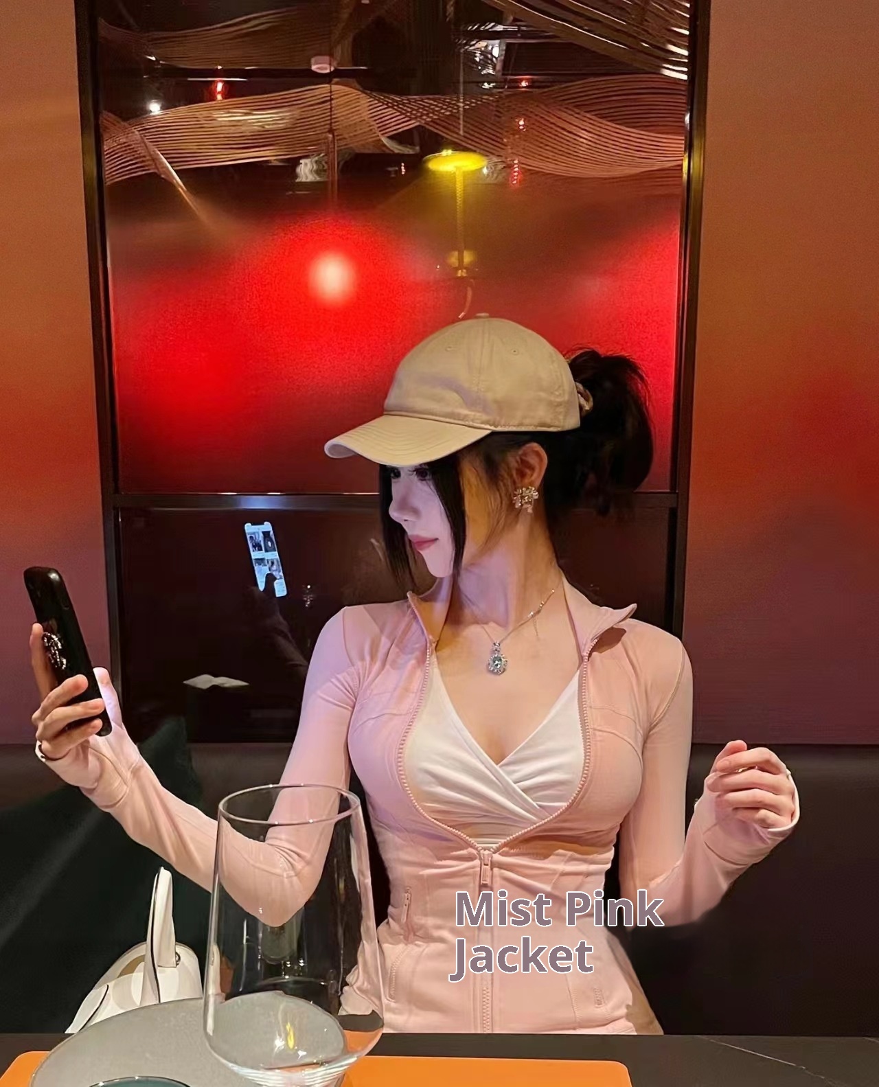 001 Disponibile Lulu Stesso Stile Giacca a Maniche Lunghe DF Set con Pantaloni a Nove Punti Slim Fit Abbigliamento Sportivo Yoga_voghion.com