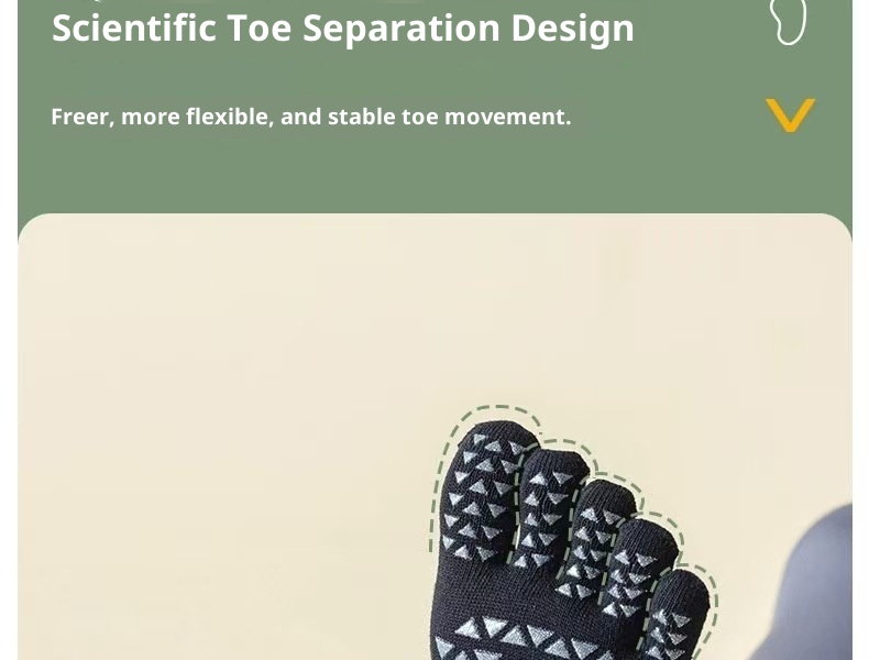 Chaussettes de yoga et de sport antidérapantes à cinq orteils, mi-mollet, pour le Pilates au sol, automne-hiver, avec séparation des orteils, style Zhuji, à clipser._voghion.com