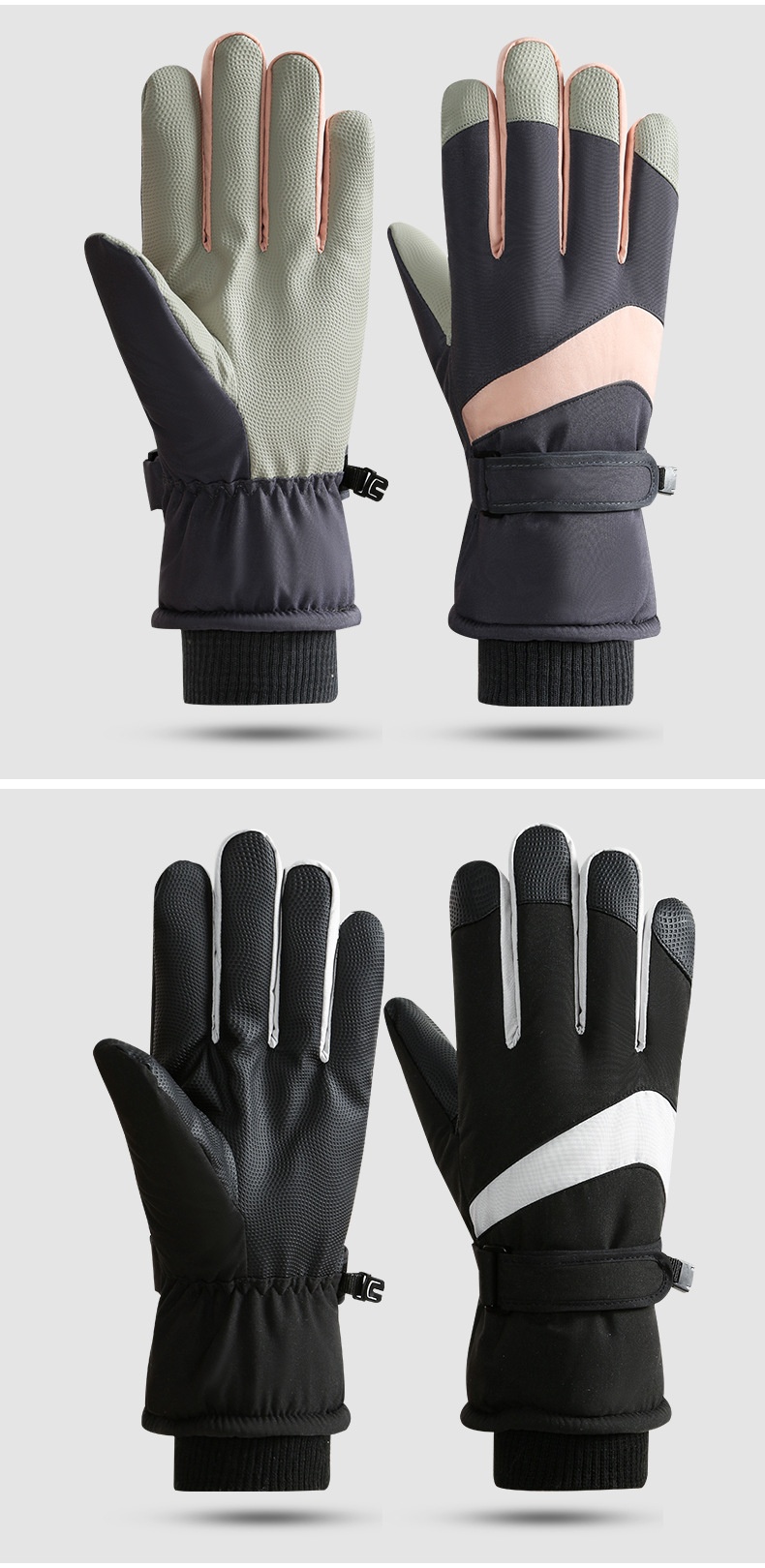 Guanti da sci ActiveGo per uomo e donna, per coppie, invernali, in caldo cotone, spessi, per bici elettrica, antivento, impermeabili, per esterni_voghion.com