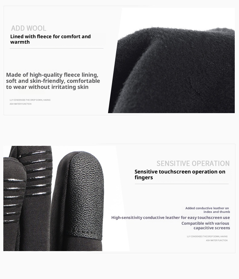 Guanti da moto elettrica antiscivolo ActiveGo Witer Warm Cycling Outdoor Sports Skiig Cold-Proof Touchscree Fleece-Lied_voghion.com