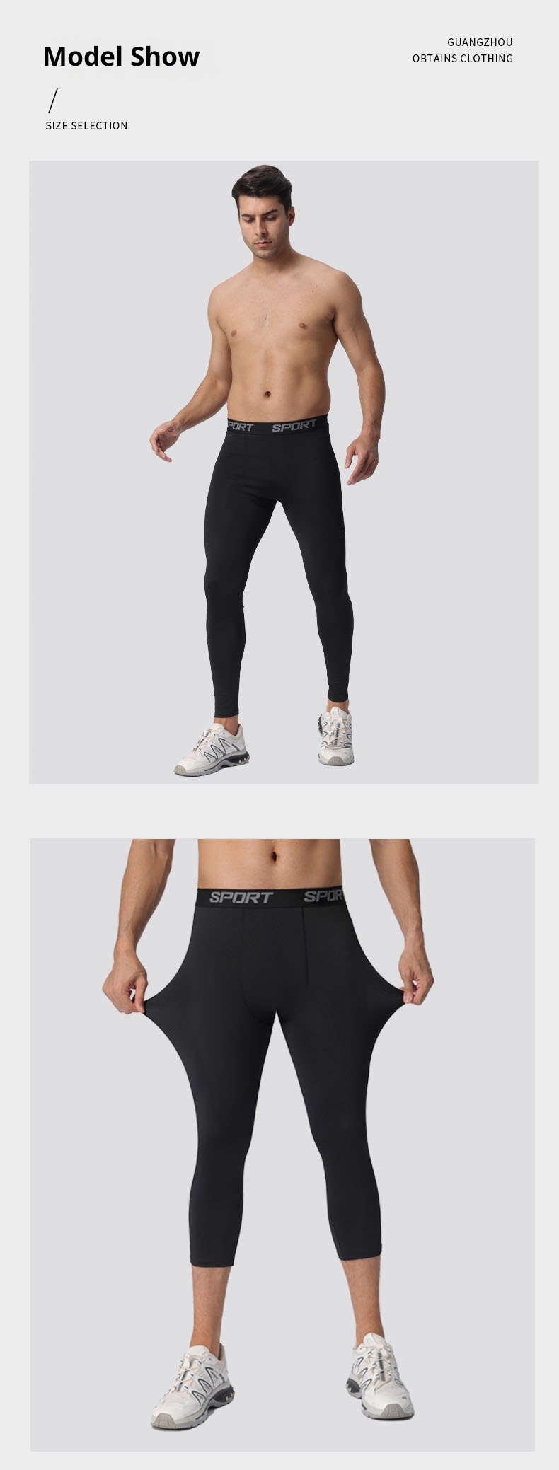 001 Pantaloni attillati da basket ad asciugatura rapida, da corsa e da yoga, da uomo, Cross-Border Spor, elastici e a compressione_voghion.com